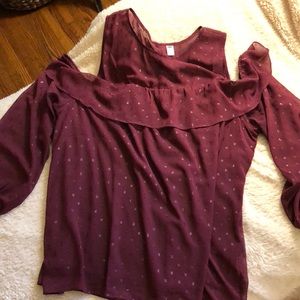 Plus Size cold Shoulder Ruffle top